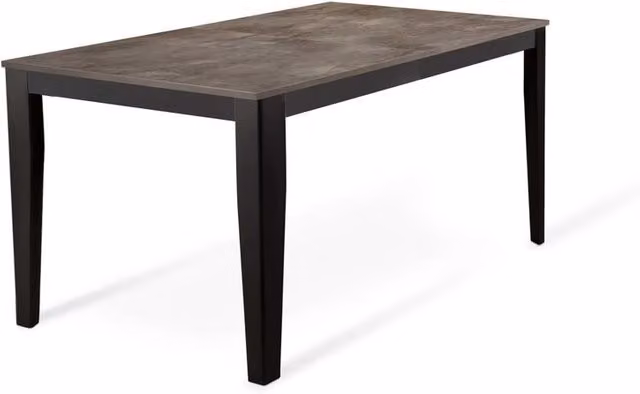 E-Stylo Tavolo allungabile moderno con top in melaminico cemento grigio e base in metallo nero, L/P/H: 156/316 x 90 x 76 cm