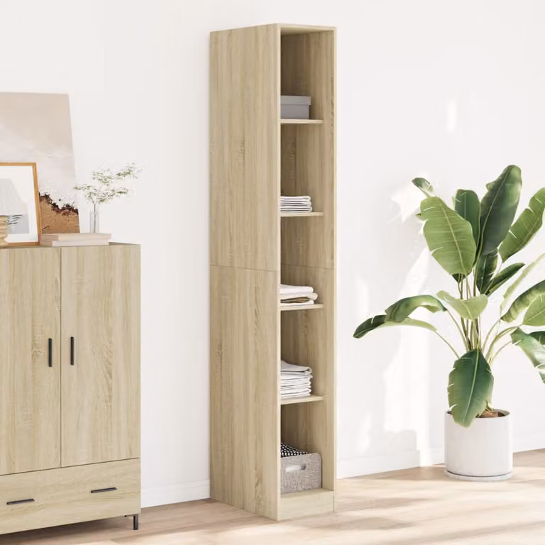 Armadio vidaXL in Rovere Sonoma con ante a battente e ripiani interni, L/P/H: 30 x 50 x 200 cm