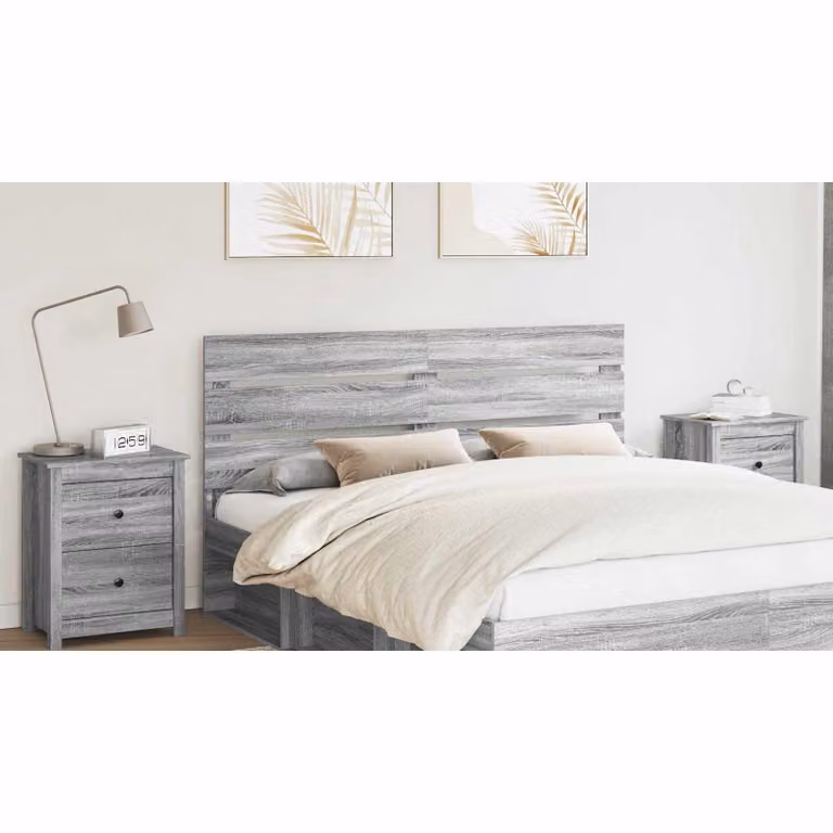 Testiera per letto moderna vidaXL in legno ingegnerizzato grigio opaco