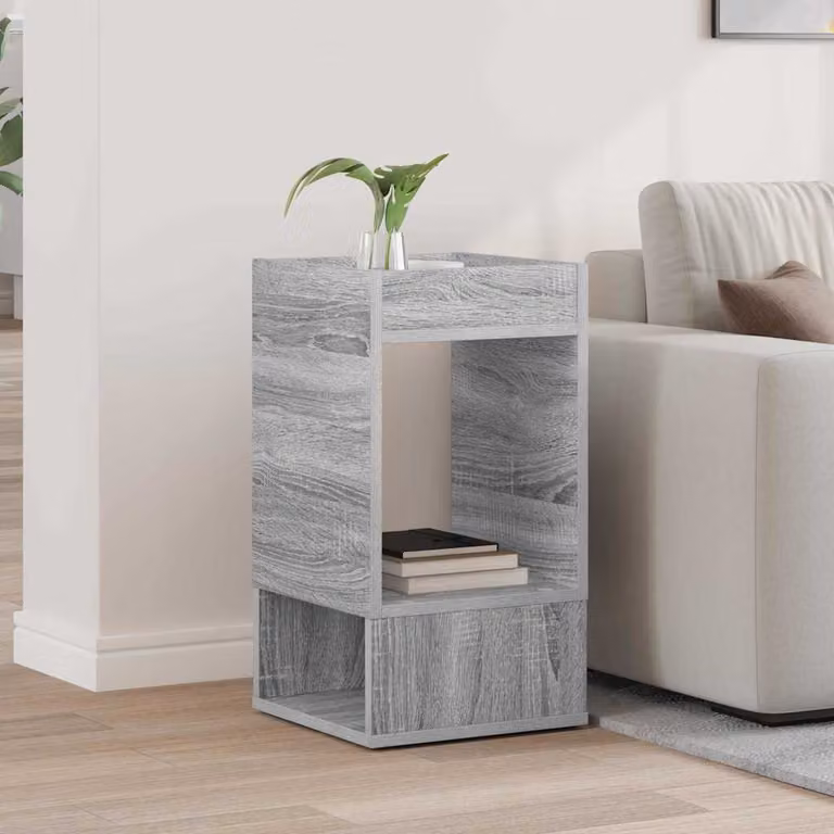 Tavolino moderno vidaXL in legno ingegnerizzato grigio, L/P/H: 30 x 30 x 56 cm