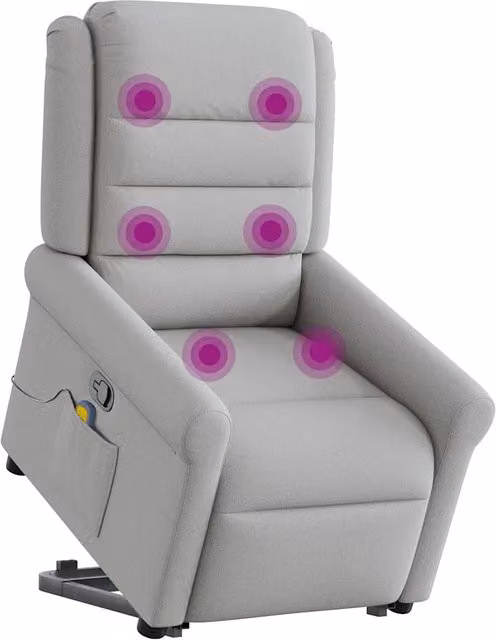 Poltrona Alzapersona Reclinabile con Assistenza Elettrica vidaXL Grigia in Tessuto e Schiuma per Anziani L: 73,0 cm, P: 91,5 cm, H: 102,5 cm