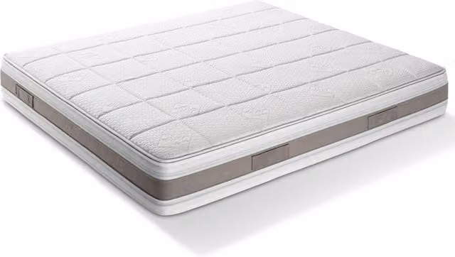 Materasso Ibrido Premium DaunenStep con Micro-Molle, Doppio Memory e Rivestimento Removibile, Bianco