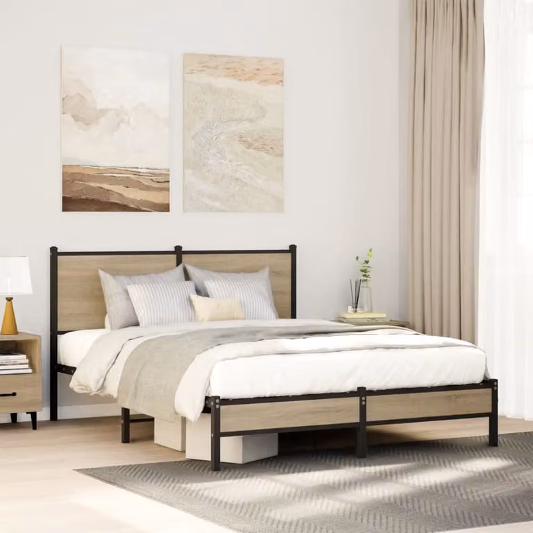 Giroletto in metallo vidaXL colore Rovere Sonoma L: 137 cm, P: 190 cm, H: 91,5 cm