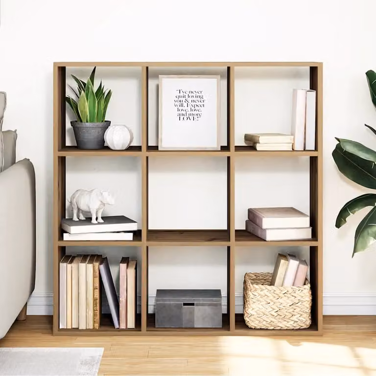 Libreria Divisorio vidaXL in MDF Rovere, Design Moderno e Geometrico, L: 102 cm, P: 29 cm, H: 103,5 cm