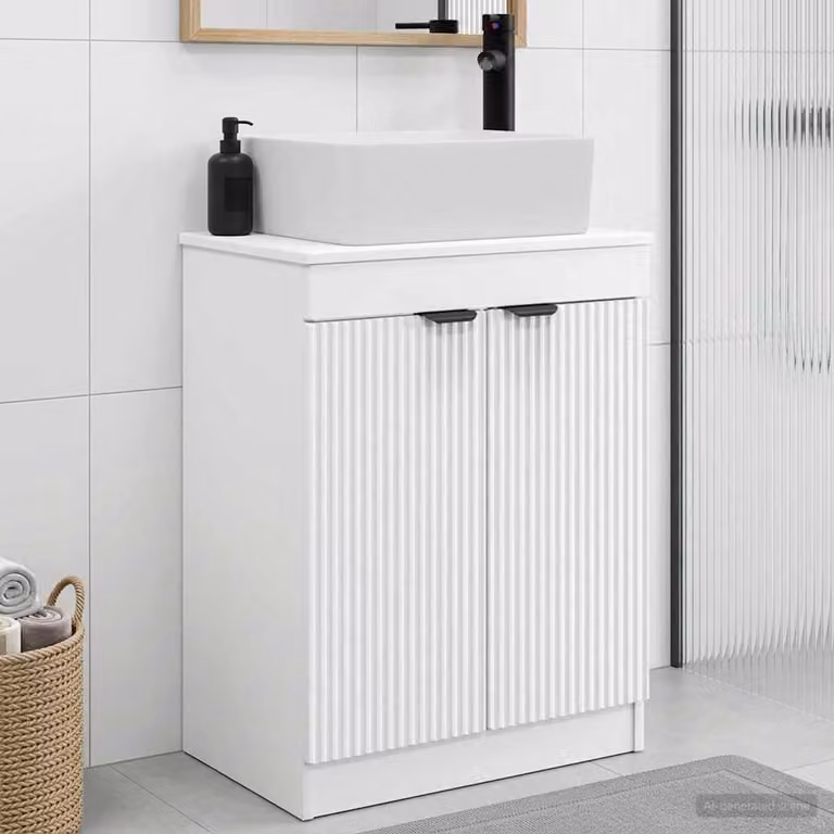 Mobile da bagno con lavabo vidaXL Bianco L: 54 cm, P: 35 cm, H: 83 cm