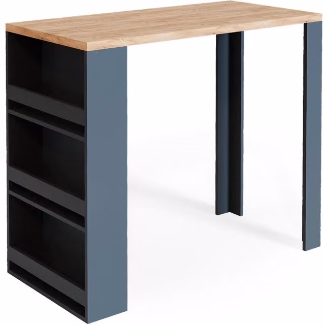 Tavolo bar alto moderno Vicco in legno color rovere marrone L: 117 cm, P: 57 cm