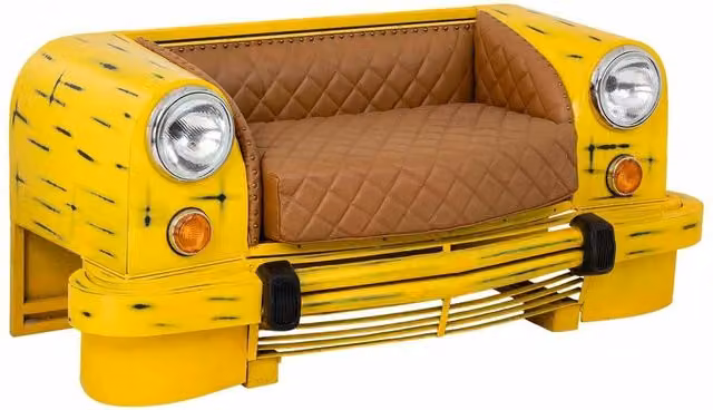 Divano per bambini Wanderlust Deco in ecopelle giallo L: 154 cm, P: 76 cm, H: 70 cm