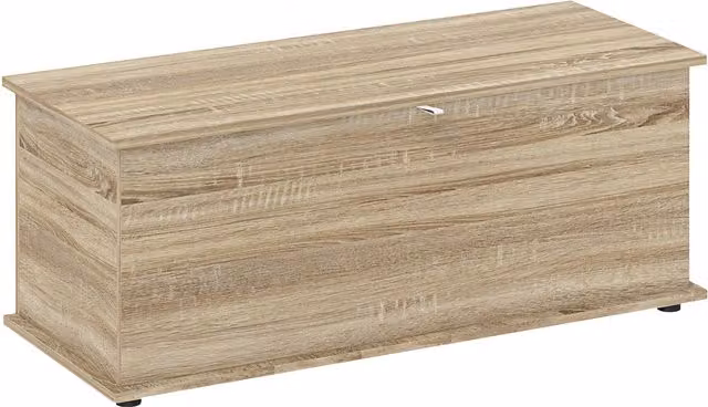Cassapanca HOMCOM con coperchio ribaltabile e cerniere di sicurezza, colore naturale, L 100 x P 40 x H 40 cm