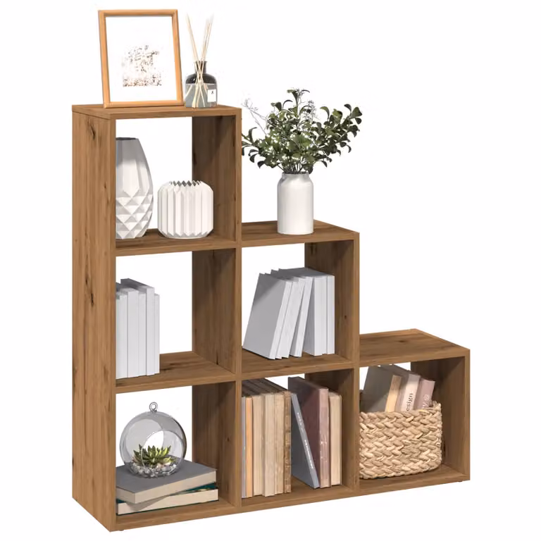 Libreria Divisorio vidaXL a 3 Piani in MDF Rovere Artigianale, L 99 cm x P 29 cm x H 99 cm, Marrone
