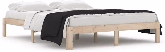 Letto matrimoniale King Size DESIGN IN in legno di pino massello bianco con doghe piatte fisse L/P/H: 150 x 200 x 30 cm