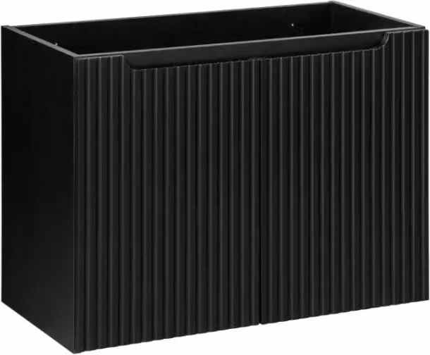 Mobile sottolavabo per bagno Meublorama VANO con 2 ante, nero opaco, da appendere - L: 80 cm, P: 39 cm, H: 57 cm