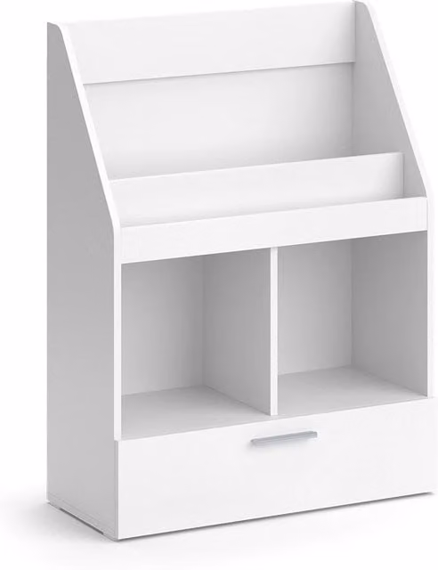 Libreria per bambini Luigi Vicco Bianco con cassetto L: 72 cm, H: 96.2 cm, P: 21.6 cm