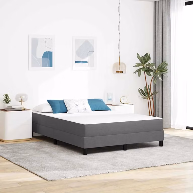 Materasso con molle insacchettate vidaXL in tessuto grigio chiaro L 140 x P 190 cm