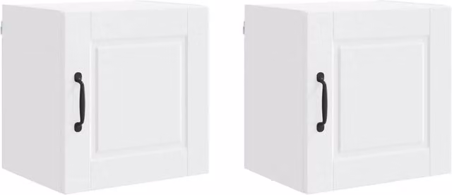 Set di 2 pensili da cucina e soggiorno moderni HELLOSHOP26 in legno composito bianco opaco con ripiani interni, L 40 x P 31 x H 40 cm