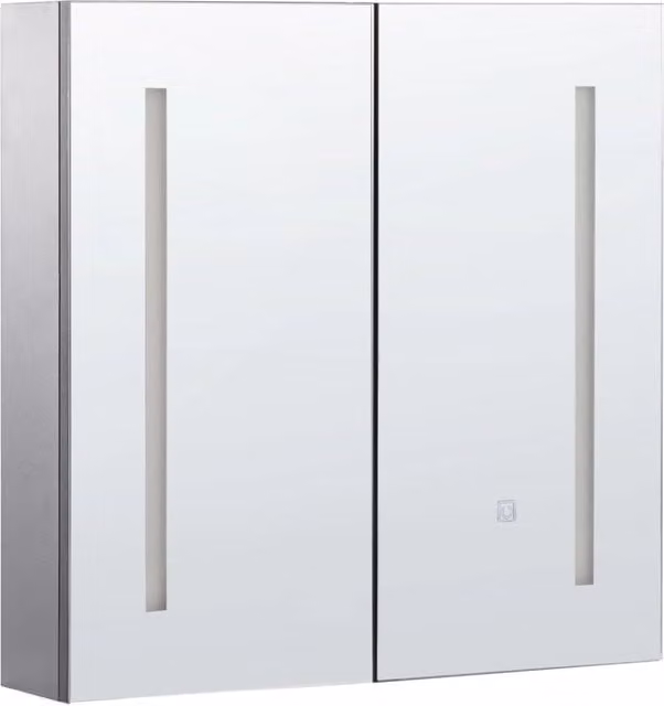Armadietto da bagno pensile BELIANI con specchio, luci LED e sensore, stile moderno, L 60 cm x H 60 cm