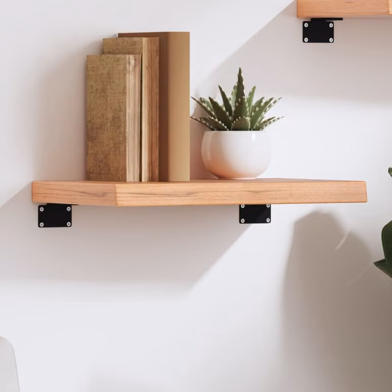Ripiano da muro vidaXL in legno di rovere massello marrone chiaro L 40 cm, P 20 cm, H 4 cm