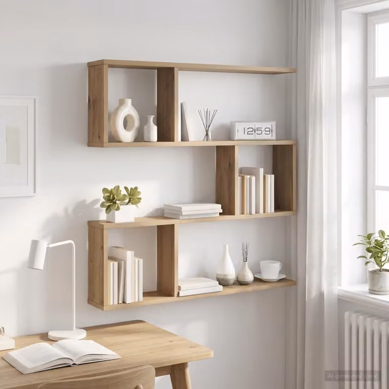 Scaffale da parete moderno vidaXL in legno color marrone, L: 80 cm, P: 12 cm, H: 79,5 cm