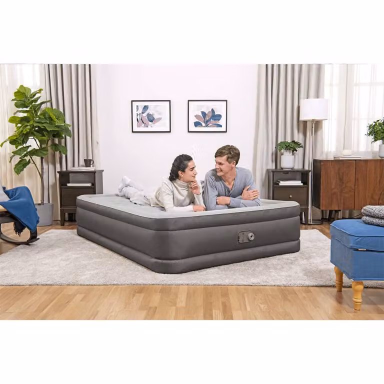 Letto ad aria Bestway Fortech con pompa integrata, disponibile in beige, grigio e bianco, L: 203 cm, P: 152 cm, H: 46 cm