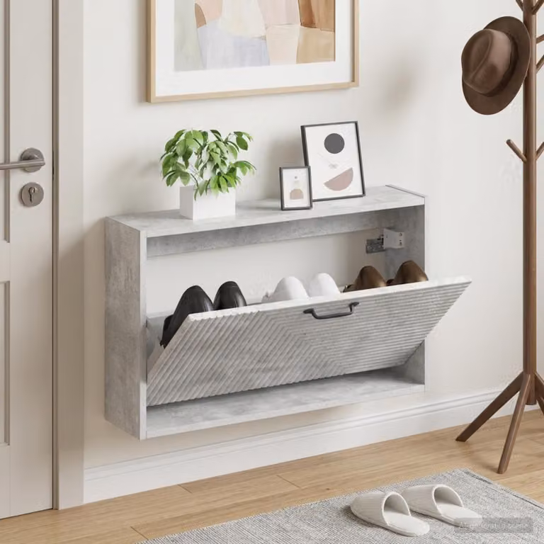 vidaXL Mobiletto per Scarpe da Muro HAARLEM Moderno con Scomparti Basculanti, L: 71 cm, P: 17 cm, H: 43 cm