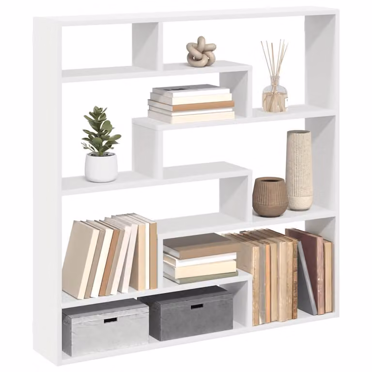 vidaXL Mensola a Parete a Cubo con 7 Scomparti in MDF Bianco Opaco
