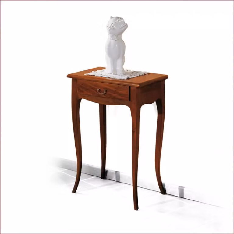 Consolle con 1 cassetto in legno massello Mobili2g colore marrone L: 57 cm, P: 39 cm, H: 78 cm