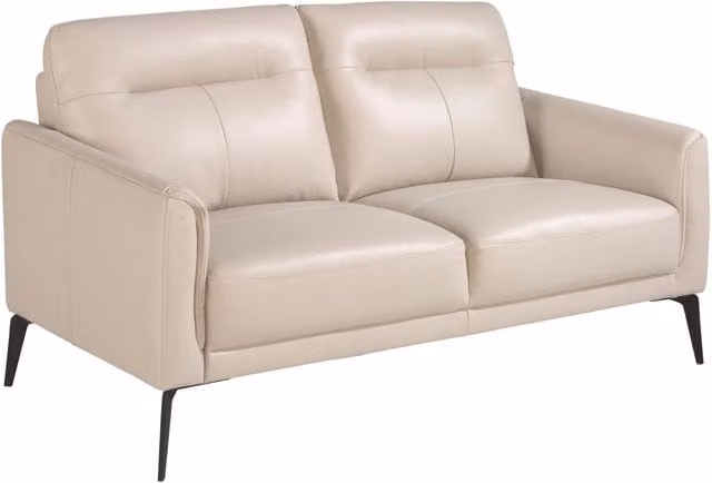 Divano a 2 posti Angel Cerdá S.L. in pelle grigio e beige con struttura in legno e metallo