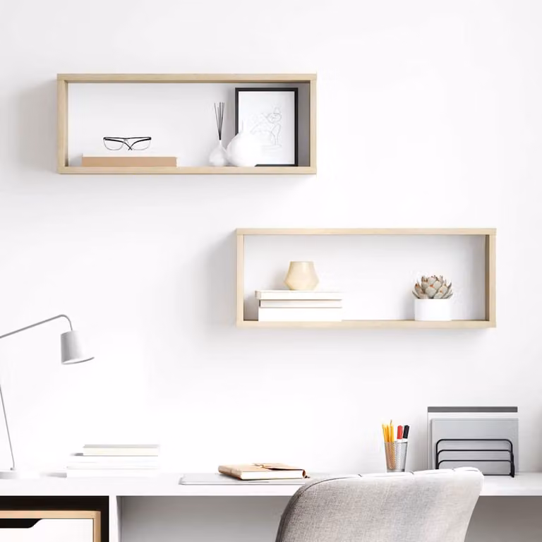 Set di 2 mensole a cubo da parete vidaXL in legno Rovere Sonoma, L 60 cm x P 15 cm x H 23 cm