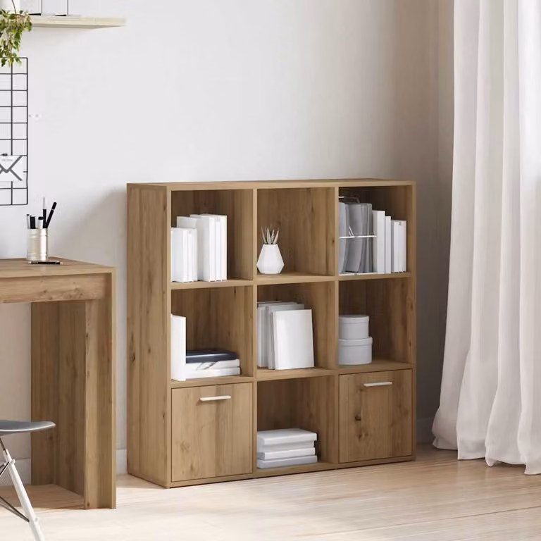 Libreria a cubo vidaXL in legno marrone con pannello posteriore L 98 cm, P 29 cm, H 97,5 cm