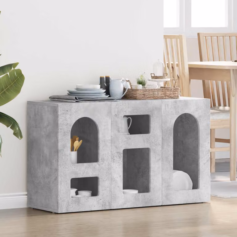 Credenza moderna vidaXL ELST in grigio cemento, L 100 x P 35 x H 59 cm
