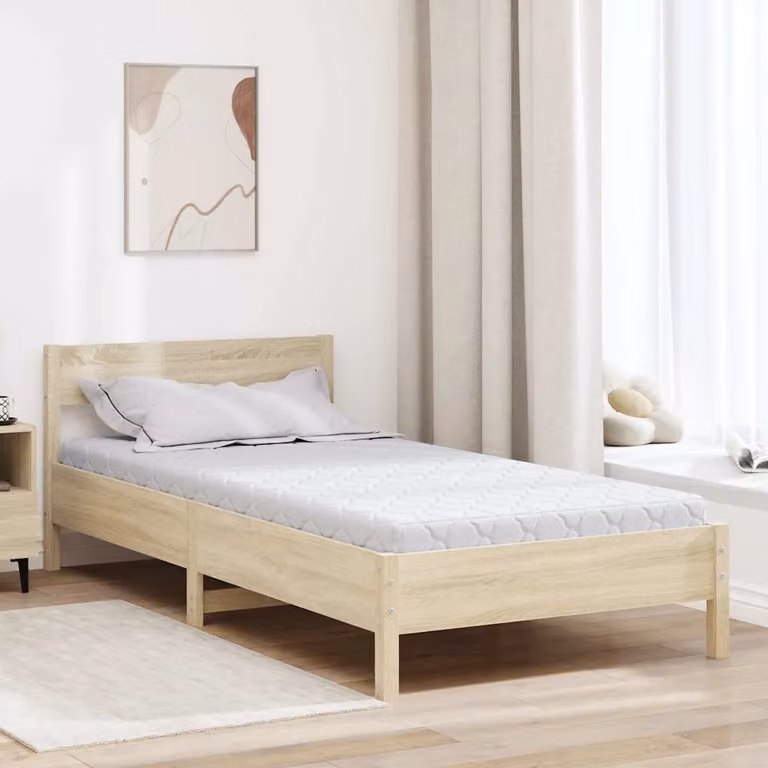 vidaXL Materasso Ibrido Bianco in Tessuto con Fibra di Cocco e Schiuma L/P/H: 190 x 90 x 10,5 cm