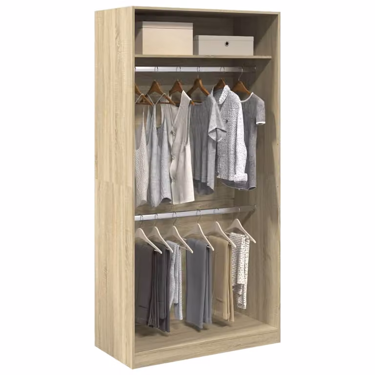 Armadio vidaXL in Rovere Sonoma con ante a battente, L: 100 cm, P: 50 cm, H: 200 cm
