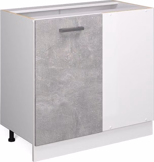 Armadio ad angolo universale R-Line Vicco colore grigio calcestruzzo con ante, L: 86 cm, H: 81,6 cm, P: 46 cm