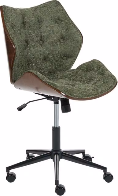 Sedia da ufficio girevole BELIANI con rivestimento in tessuto bouclé marrone scuro e verde, H 101 x L 54 x P 56 cm