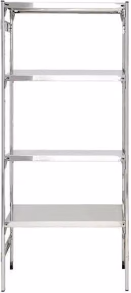 Scaffale professionale in acciaio inox color argento con ganci e ripiani regolabili di CASTELLANI SHOP L/P/H: 60 x 30 x 200 cm