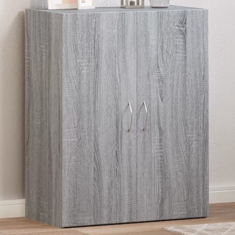 Schedario moderno vidaXL in legno multistrato e MDF, colore grigio, L: 60 cm, P: 32 cm, H: 77,5 cm