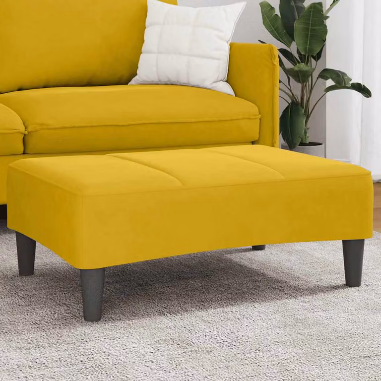 Poggiapiedi vidaXL in Velluto Giallo L: 77 cm, P: 55 cm, H: 31 cm