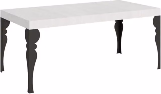 Tavolo da pranzo allungabile Itamoby moderno in finitura bianco frassino con gambe in metallo