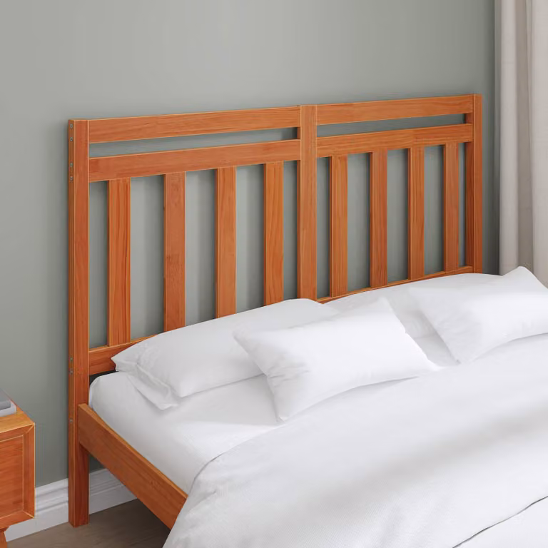 Testiera per letto vidaXL in legno massiccio di pino, colore marrone cerato, L 145,5 x H 100 cm