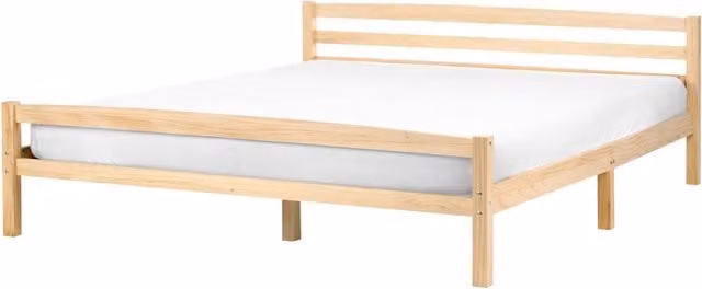 Letto matrimoniale Beliani in legno di pino marrone stile scandinavo L/P/H: 208 x 180 x 150 cm