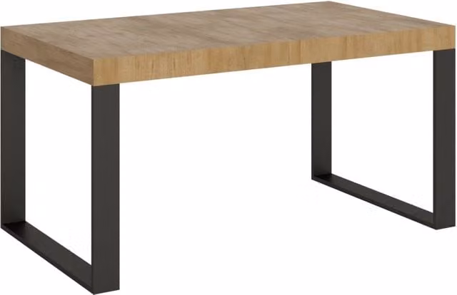 Tavolo da pranzo allungabile moderno GIORDANOSHOP in legno di quercia color marrone L: 160-420 cm, P: 90 cm, H: 77 cm