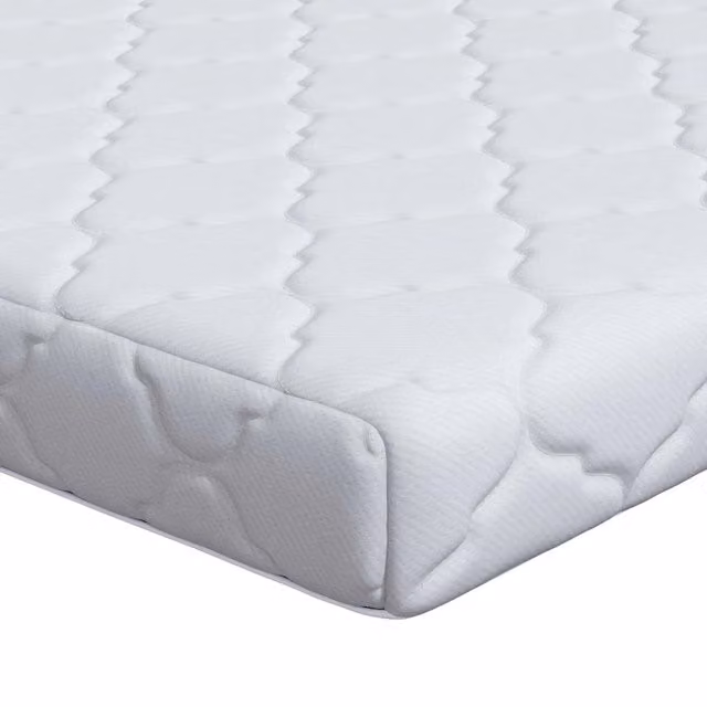Materasso Hybrid Design In Bianco con Tessuto Jacquard Geometrico L: 90 cm, P: 190 cm