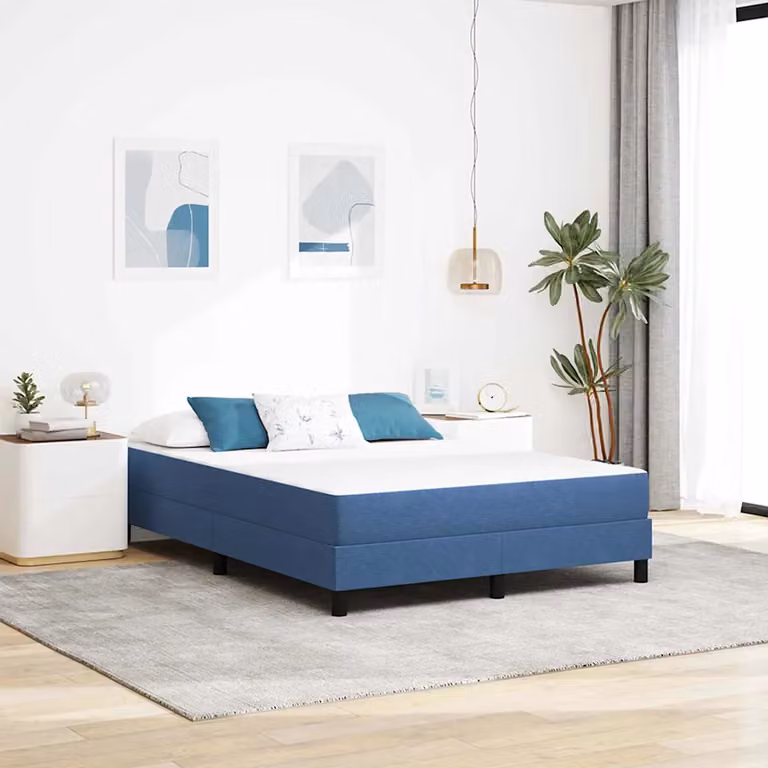 Materasso con molle insacchettate vidaXL in tessuto blu L 140 cm x P 200 cm