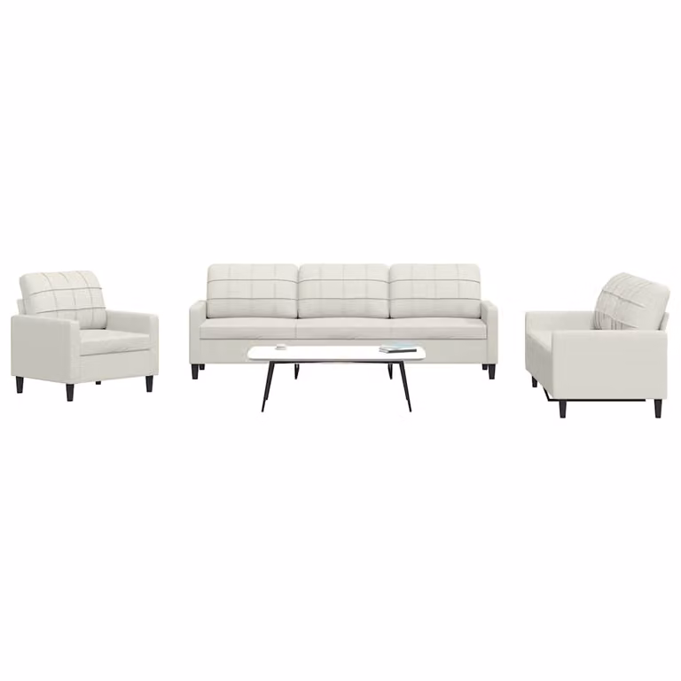 Set di divani 4 pezzi vidaXL in velluto beige con cuscini e pouf per soggiorno