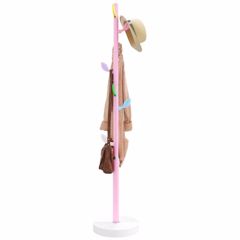 vidaXL Appendiabiti Moderno in Metallo Rosa e Bianco, Altezza: 172 cm