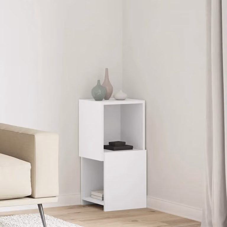 Mobile angolare vidaXL in legno MDF bianco per soggiorno L/P/H: 30,5 x 30 x 65 cm