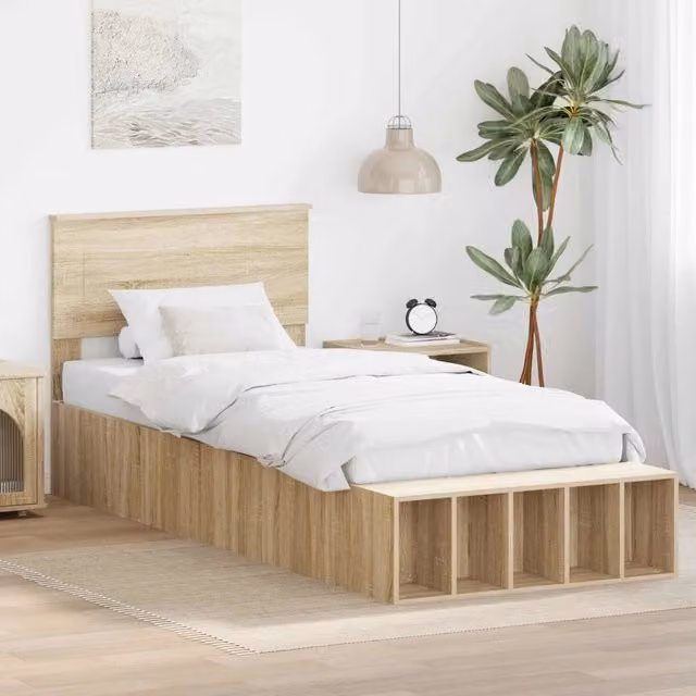 Giroletto in legno multistrato Rovere Sonoma per letto L 75 cm x P 190 cm