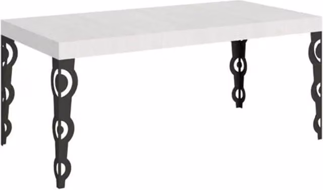Tavolo allungabile moderno Itamoby Karamay bianco frassino con gambe antracite L: 180-440 cm, P: 90 cm