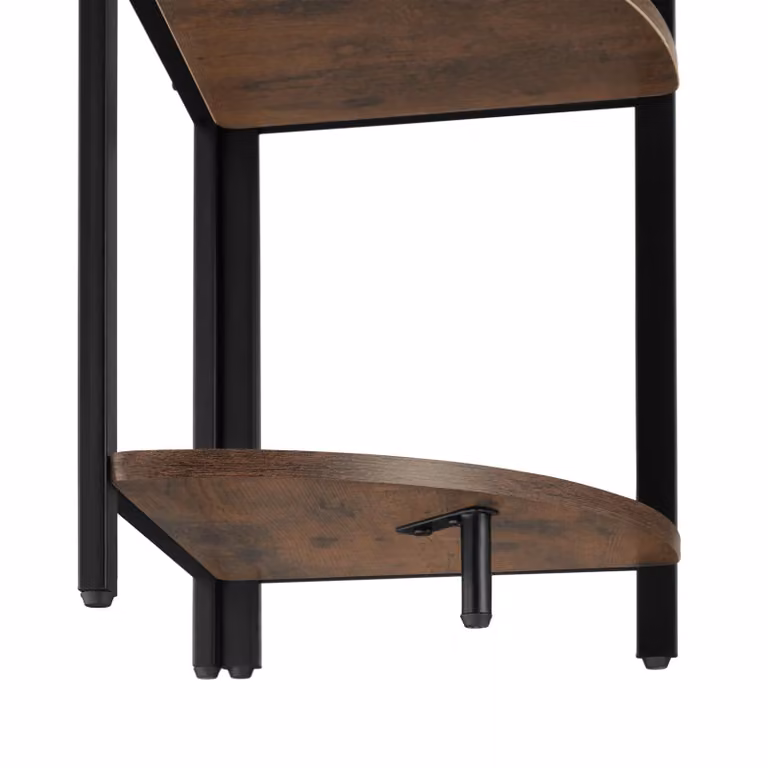 Scaffali ad angolo Castlebar Tectake in stile industriale, legno e metallo, marrone e nero, L/P/H: 30 x 30 x 150 cm