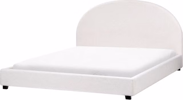 Letto ad acqua BELIANI in tessuto bianco con struttura in legno e listelli, L/P: 180 x 200 cm