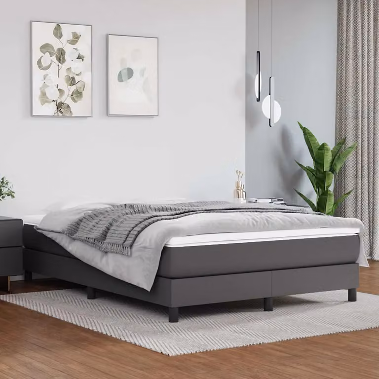 vidaXL Materasso a Molle Insacchettate in Similpelle Grigio L: 140 cm, P: 200 cm, H: 20 cm